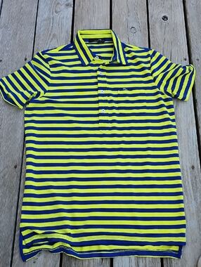 Ralph Lauren RLX Men's Golf Polo Shirt Size S Blue & Yellow striped
